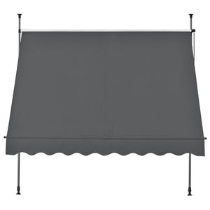[pro.tec] ® Terrasse markise-uden borepulverbelagt ståljusterbar højde: 200-300 cm-antracit grå-grå-valgt model 