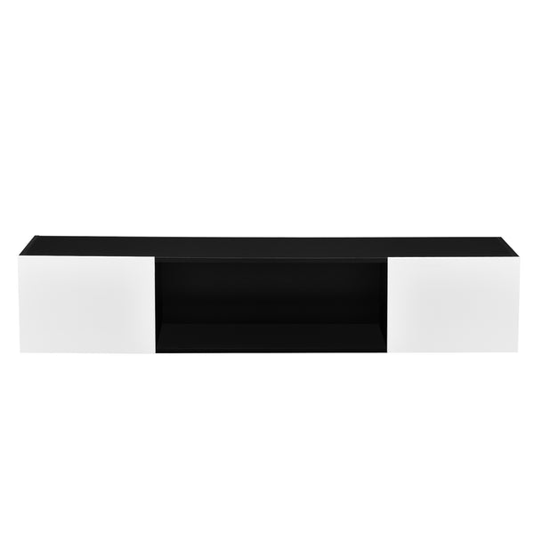 Ophængstavle Thabong 150x30x30 cm med LED-belysning sort/hvid en.casa