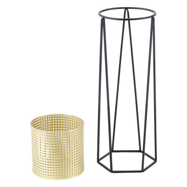 Urtepottestativ Musson 2-delt sort-guldfarvet en.casa