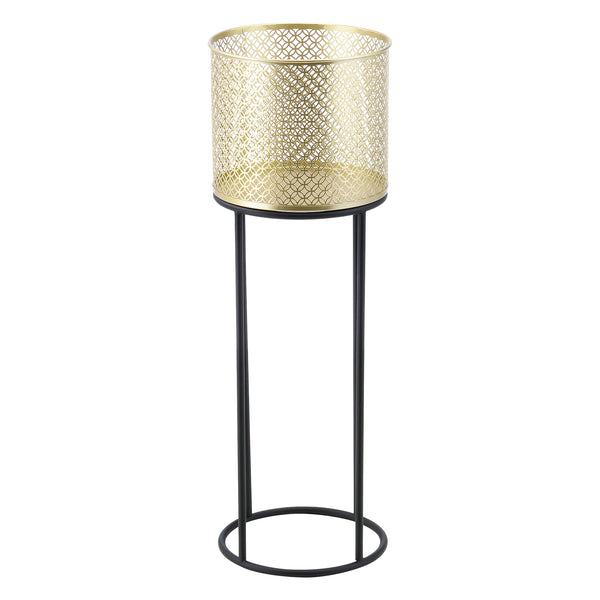 Urtepottestativ Messancy 2-delt sort-guldfarvet en.casa