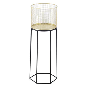 Urtepottestativ Merelbeke 2-delt sort-guld farvet en.casa