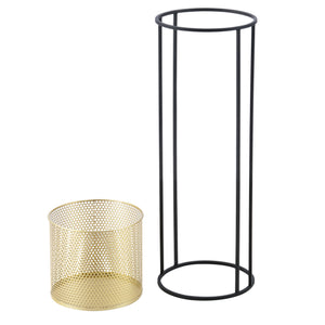 Urtepottestativ Malmedy 2-delt sort-guldfarvet en.casa