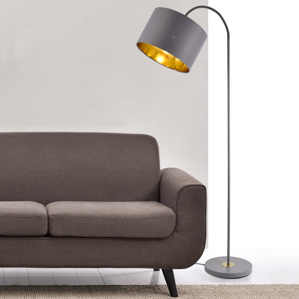 Gulvlampe Toledo 173cm 1xE27 metal grå lux.pro
