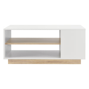 Sofabord Trelleborg 100x60x46 cm med 2 hylder hvid/eg en.casa