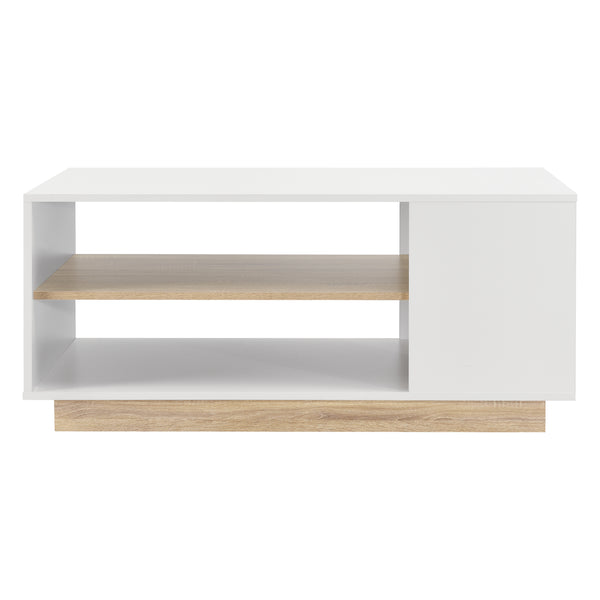 Sofabord Trelleborg 100x60x46 cm med 2 hylder hvid/eg en.casa
