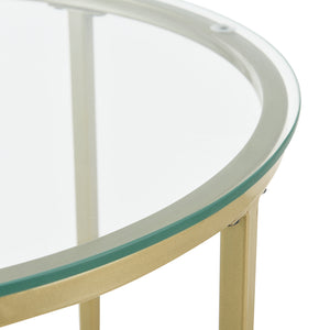 Sidebord Alavieska stålstel 50 x 42 cm guld en.casa