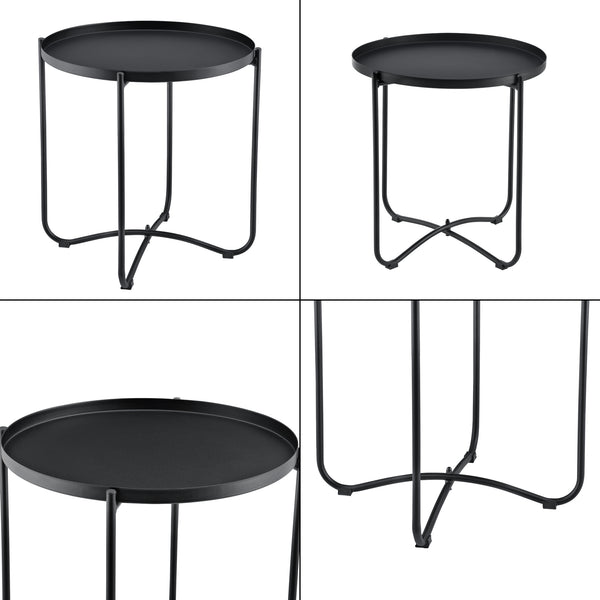 Bord med 2 stole Älvkarleby Black en.casa