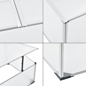 Hoorn køleramme med tag opdelt i grene 100x60x40 cm aluminium polycarbonat en.casa