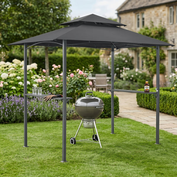 Grillpavillon Parga 250x241x151cm mørkegrå en.casa