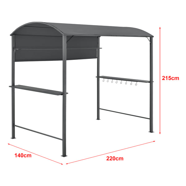 Pyrgos grillpavillon 215 x 220 x 140 cm mørkegrå en.casa