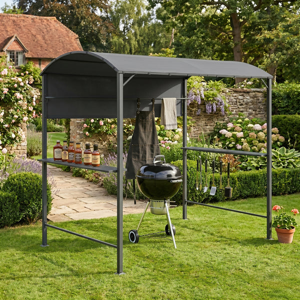 Pyrgos grillpavillon 215 x 220 x 140 cm mørkegrå en.casa