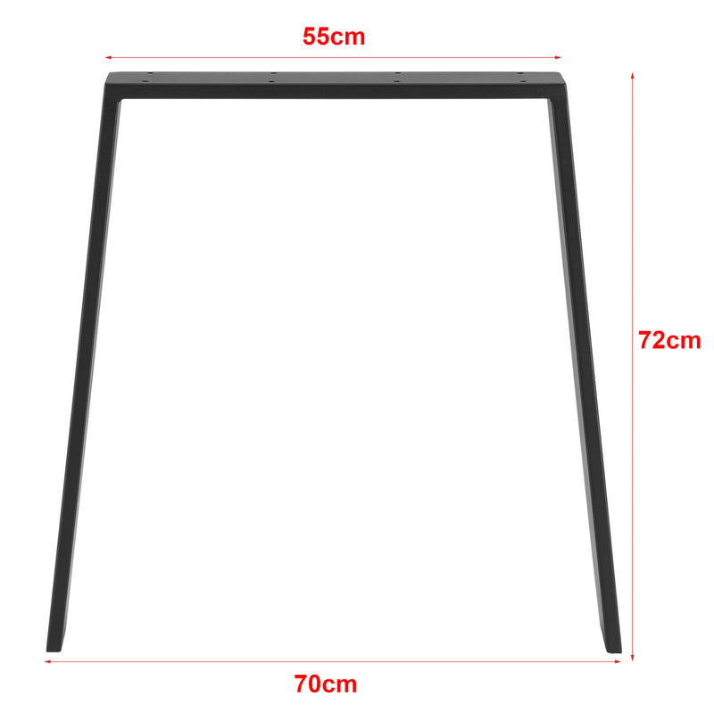 Målskitse Kraftisried bordstel sæt af 2 55/70x72cm stål sort [en.casa].