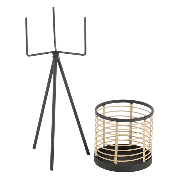 Plantestativ Lasne sæt af 2 metal sort beige en.casa