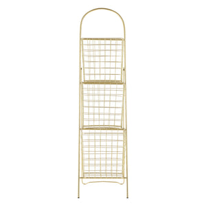 Dekorativ stige med metalkurve metal messing 107x27x55cm en.casa