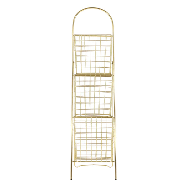 Dekorativ stige med metalkurve metal messing 107x27x55cm en.casa