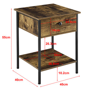 Sidebord Fagersta 40x40x55cm Mørkt træ en.casa