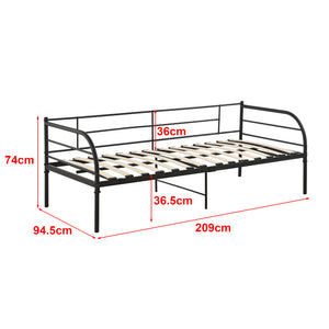 Day bed Falun 90x200cm med madras sort en.casa