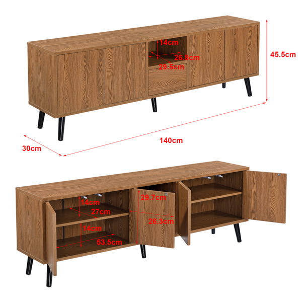Tv-bord Hedemora 140x30x45,5 cm Mørkt træ en.casa