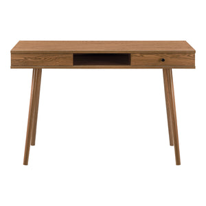 Habo skrivebord med hylde og skuffe 115x48x74cm Mørkt træ en.casa