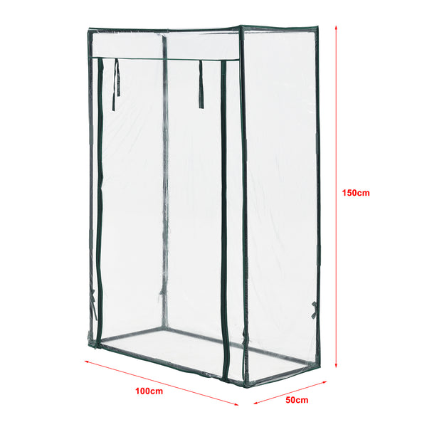 Tomatdrivhus Terzigno 100x50x150cm Transparent [en.casa].