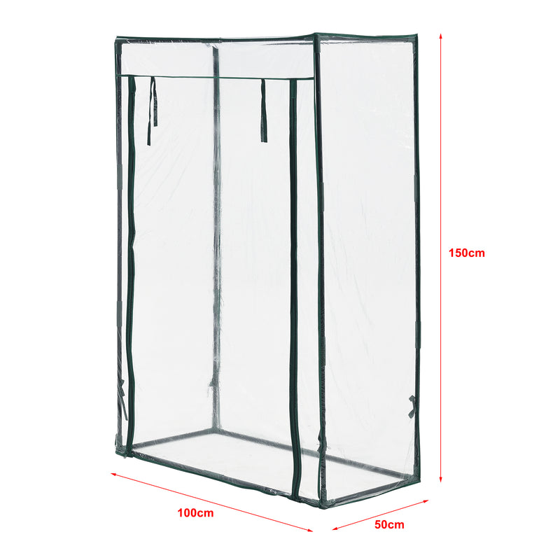 Målskitse Tomatdrivhus Terzigno 100x50x150cm Transparent [en.casa].