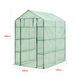 Drivhus Vale med hylder 120x170x194cm Grøn [en.casa].