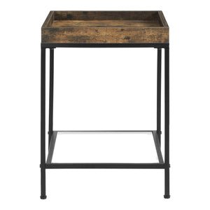 Sidebord Mariefred 55x40x40cm med hylde Mørk træfarve [en.casa].