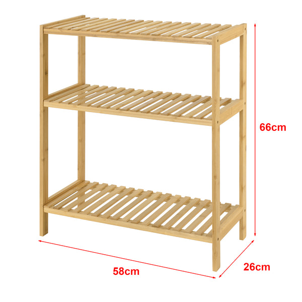 Bambus stående hylde Nyköping 58 x 26 x 66 cm [en.casa].