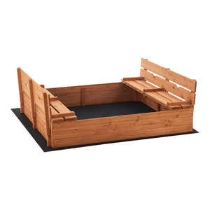 Campillos sandkasse med siddepladser 23,5 x 118 x 114 cm naturtræ [en.casa].