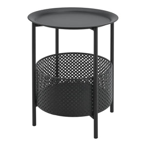 Kruibeke sidebord 46x35cm med kurv sort [en.casa].