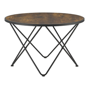 Sofabord Goskamark 80x50 cm stålstel mørkt træ [en.casa].