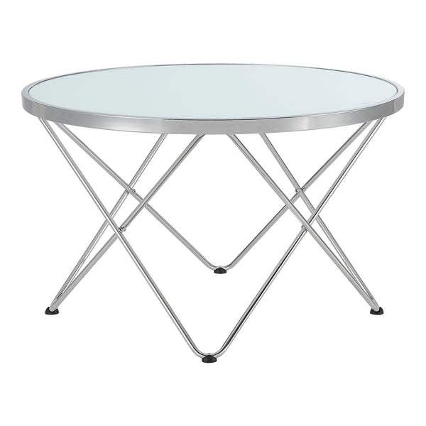Sofabord Nikkeby metalstel sølv/mælkeglas-look [en.casa].