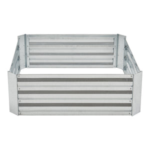 Plantebed Barneveld 90x90x30cm stål sølv [en.casa].