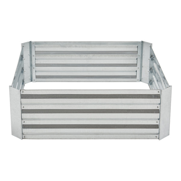 Plantebed Barneveld 90x90x30cm stål sølv [en.casa].