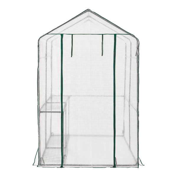 Drivhus Oosterhout med hylder 120x186x190cm Transparent [en.casa].