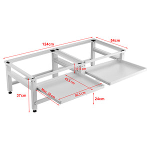 Vaskemaskine sokkel 2-fold Bothel med hylder 150 kg Hvid [en.casa]