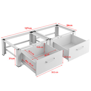 Dobbelt understel Heyen med 2 skuffer hvid [en.casa].