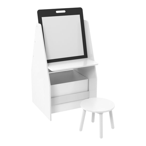Børnebord med maletavle Ferrol 88x51x49 cm Hvid [en.casa].