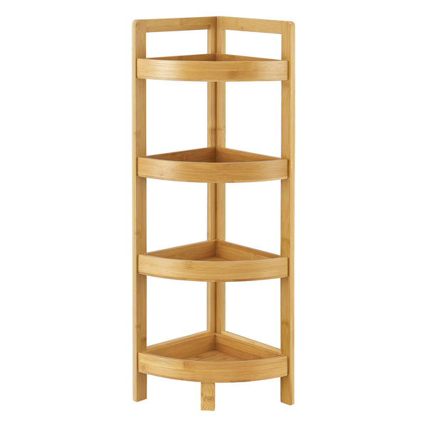 Bambus badeværelseshylde Lestijärvi hjørnehylde med 4 hylder 80x23x23cm [en.casa].