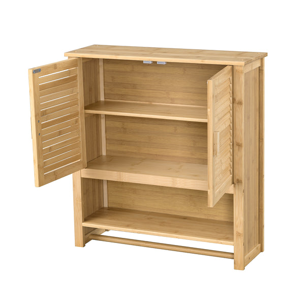 Badeværelsesskab Tyresö vægskab bambus 66 x 62 x 20 cm [en.casa].