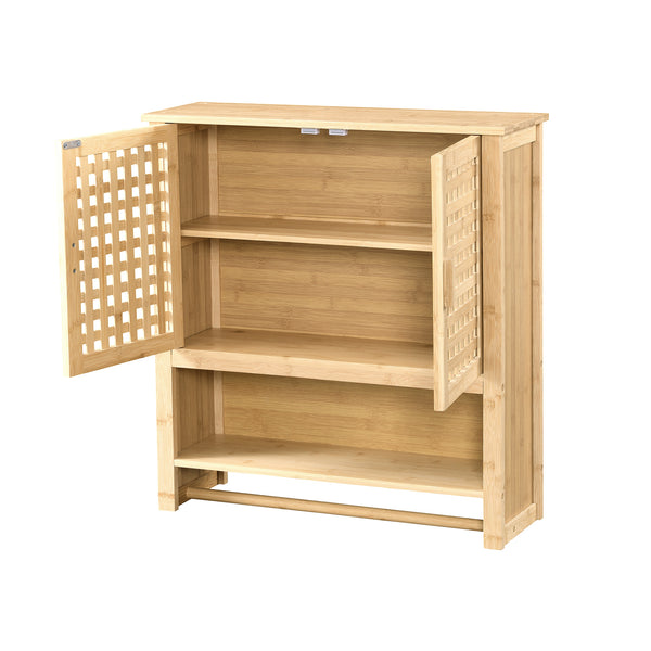 Badeværelsesskab Borlänge vægskab bambus 66 x 62 x 20 cm [en.casa].