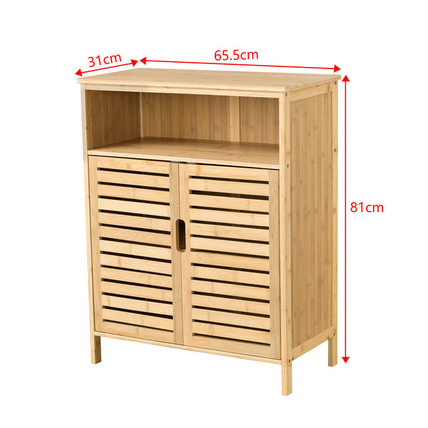 Badeværelsesskab i bambus Eslöv 81x65,5x31 cm [en.casa].