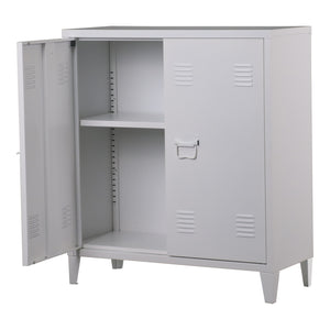 Metalskab Oripää 90x80x33 cm Hvid [en.casa].