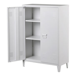 Metalskab Oripää 110x75x33 cm Hvid [en.casa].