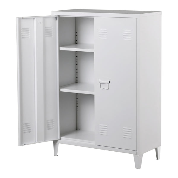 Metalskab Oripää 110x75x33 cm Hvid [en.casa].