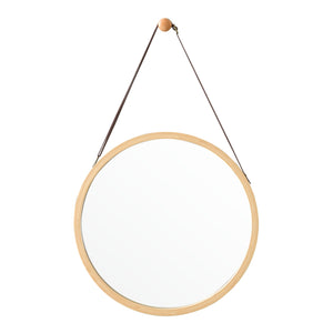 Bambus vægspejl Bykle rund 38 cm [en.casa].
