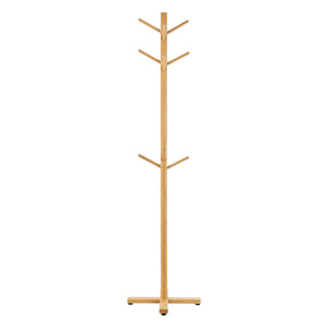 Garderobestativ Jämsä 176 x 38 x 38 cm 12 kroge bambus natur [en.casa].