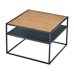 Quinisut sidebord 40 x 55 x 55 cm trælook/sort [en.casa].