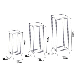 Kontiolahti sofabord sæt med 3 i sort/træ-look ALT [en.casa]