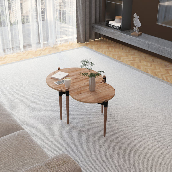 Sofabord Kristinestad med 2 bordplader natur [en.casa].